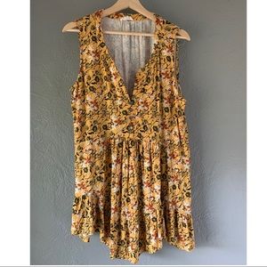 Flowing Button front Henley tank. Beautiful Autumn colors, perfect for layering.